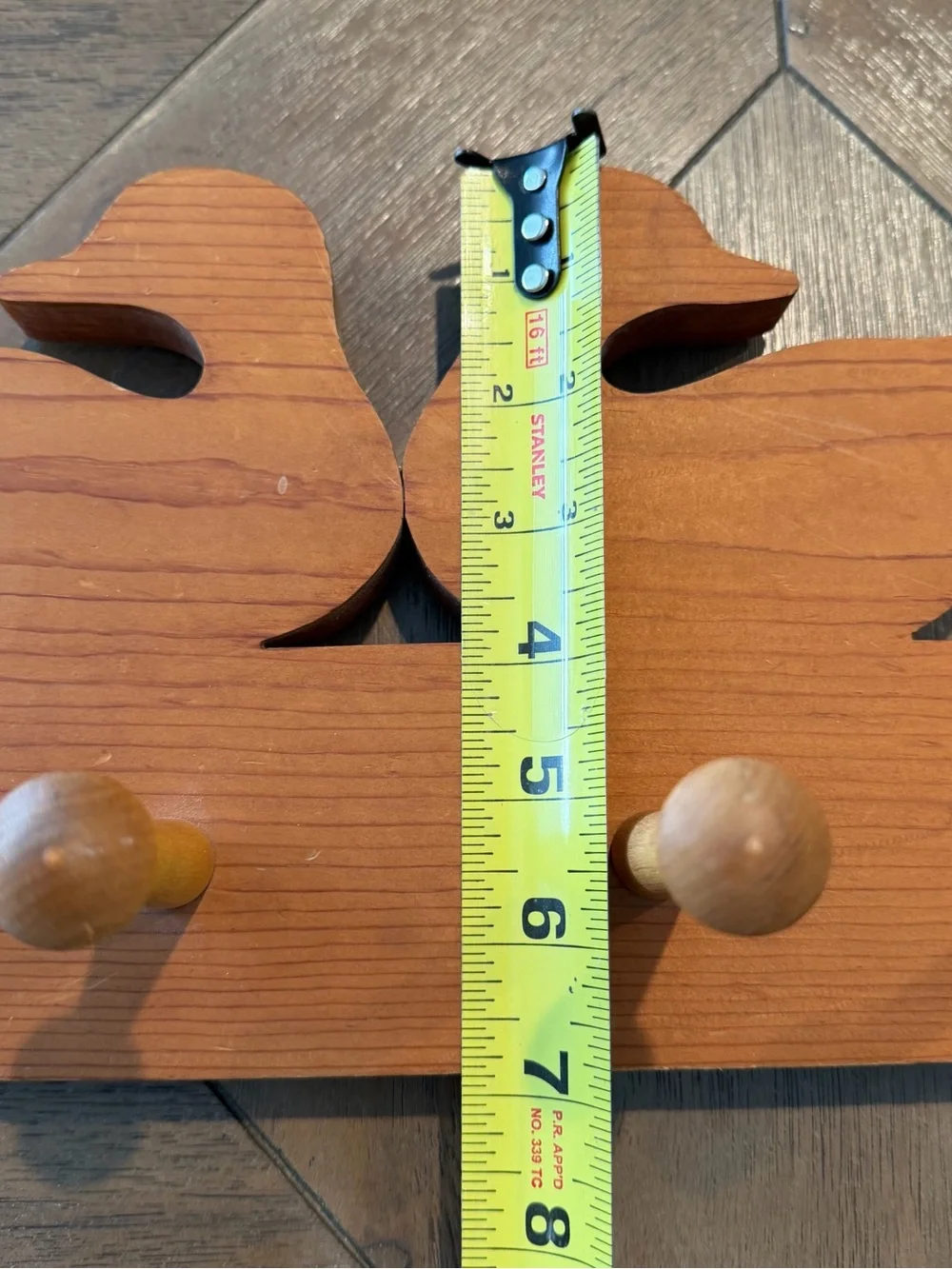 Duck Goose Farmhouse Wall Mount Wooden Décor 4 Pegs Hooks 14x6